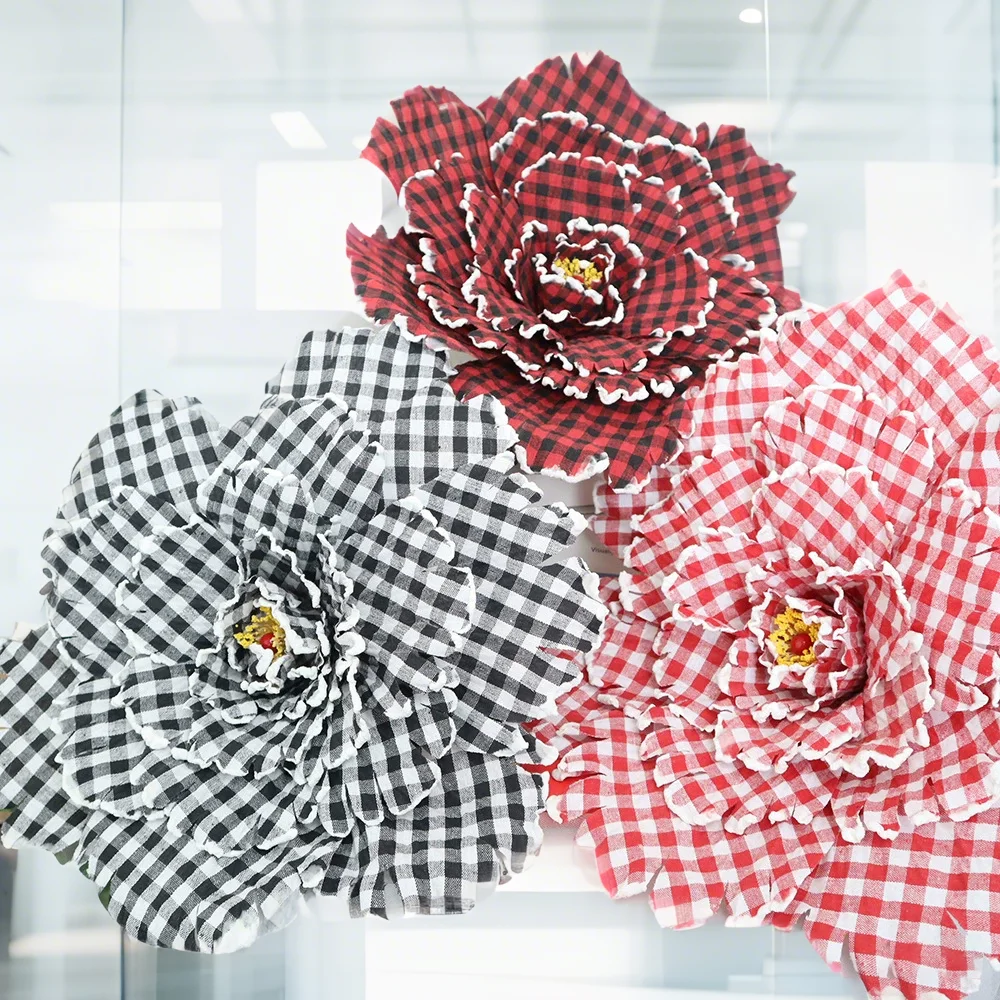 

Искусственный клетчатый мак, большой цветок, украшение комнаты, фестиваль, сделай сам, открытый сад, центр, ресторан, свадьба, вечеринка, сад