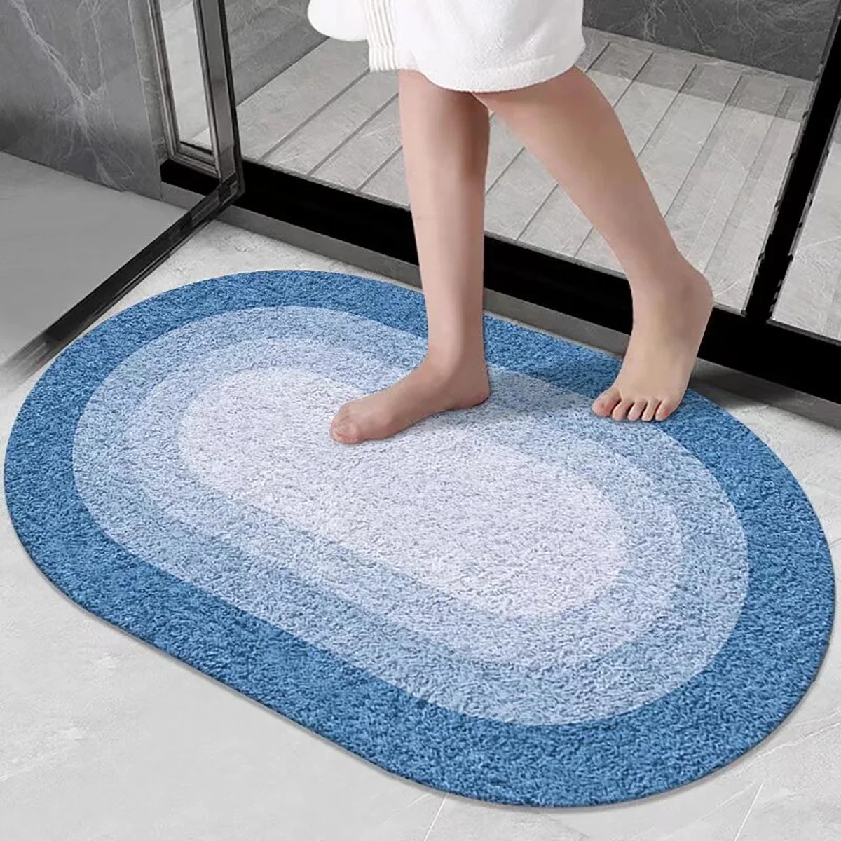 

Simple Style Diatom Mud Anti Slip Floor Mat Water Uptake Quick Drying Shower Mats Soft Entrance Door Carpet Bathroom Decor Mat