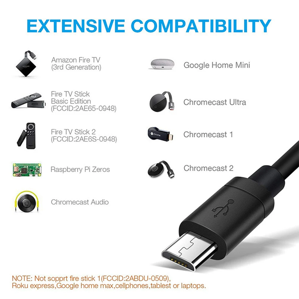 Convertidor Micro USB a RJ45 para Chromecast/TV Stick Kit adaptador Ethernet 100Mbps