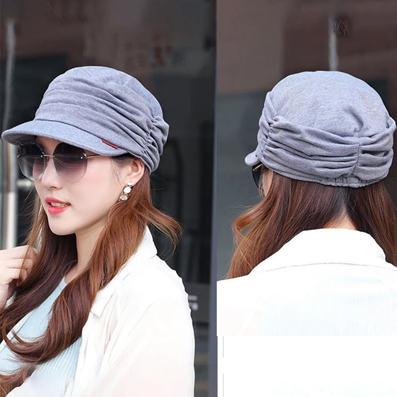 10 Colors Adjustable Short Brim Earflap Visor Hat Foldable Warm Casual Women Autumn Winter Spring Daily Travel Cap Free Size