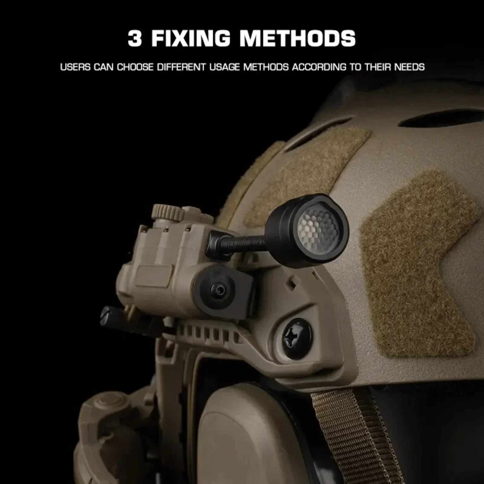 Sidewinder Helmet Lamp with IR and Flashlight Color Light, Strobe Light Head IFF Auxiliary Light for Airsoft Hunting Fishing