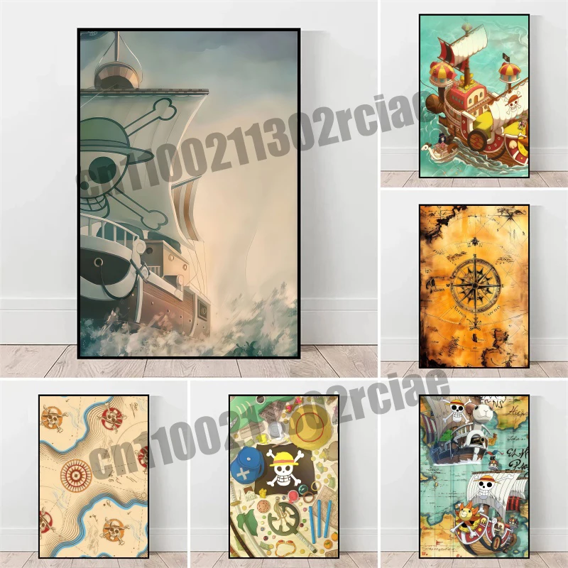 

Japanese Classic Childhood Anime One Piece Atmosphere Picture Poster Canvas Painting Suitable for Home Bedroom Decoration Gift