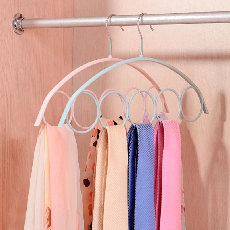 1Pc 5 Slots Ring Rope Holder Ties Hanger  Belt Rack Scarves Hanger Organizer