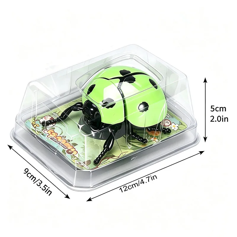 Wind Up Beetle Toy For Kids Crawling Insect Model Clockwork Ladybug Bug Figure Mechanical Walking Simulated Play