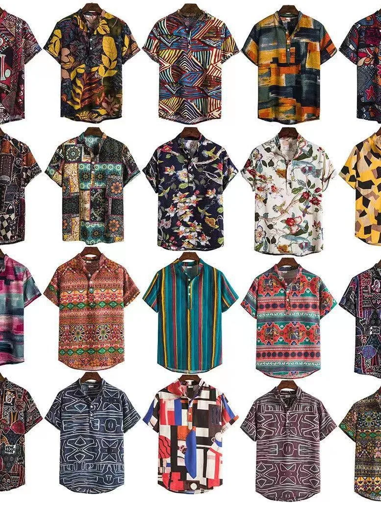 

Hawaiian Floral Print ort Sve irt Summer Youth Casual Polyester Fiber Slim Fit Printed irt Boys Summer Faion