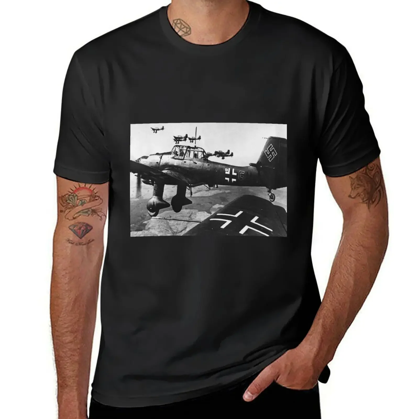 WW2 Aircraft - The Junkers 87-B Stuka T-Shirt designer shirts anime boys whites mens champion t shirts