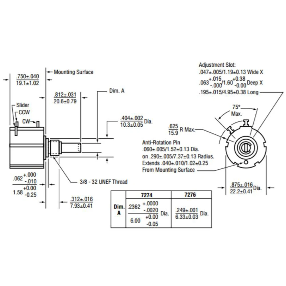 for Bi High Precision 10 Turn Wirewound Potentiometers 7286 CCW CW 2W Power 10 Turn Variable Speed FM R1K R2K R5K R10K