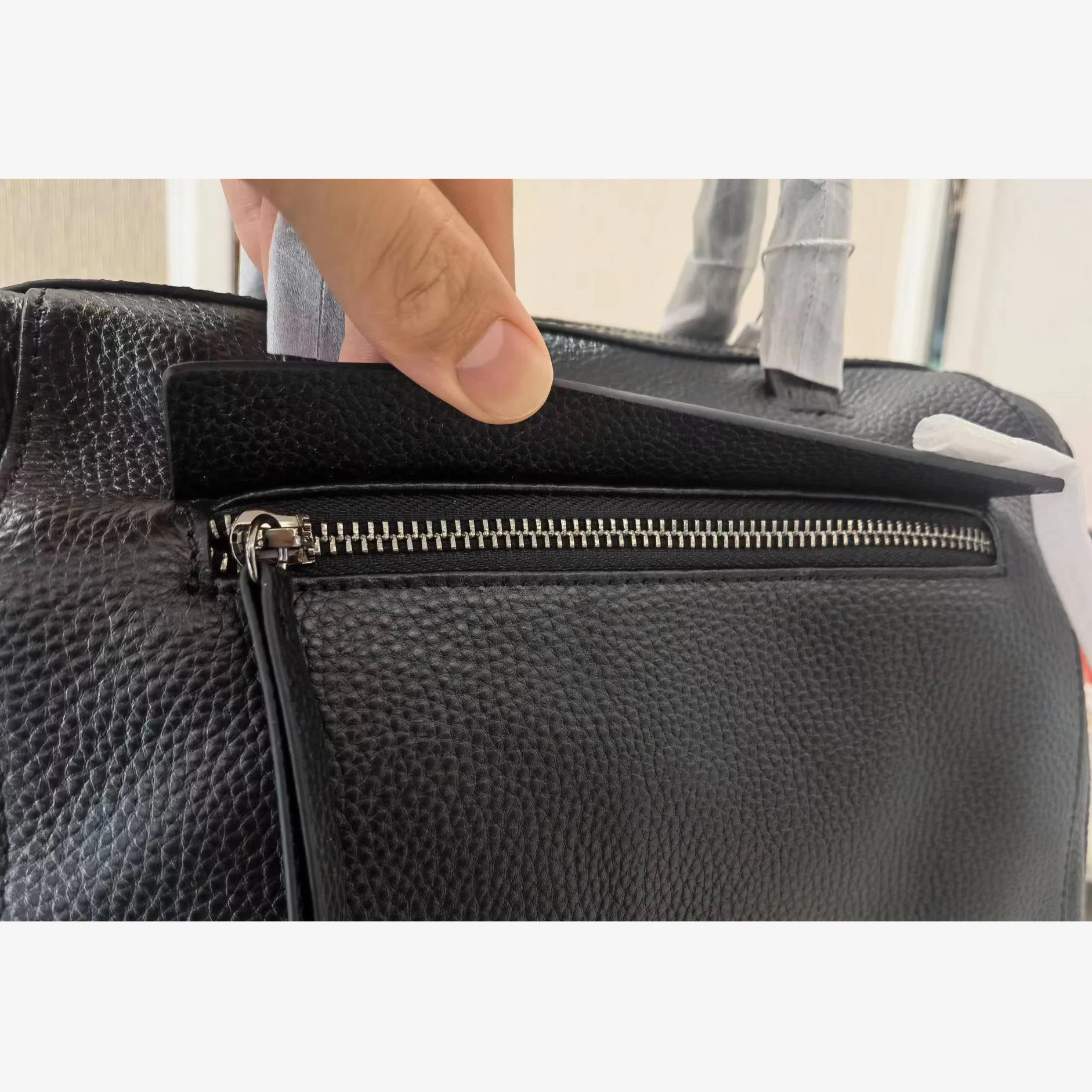 Luxury Design Women Boston Tote Large Capacity Vintage Female Handbag Genuine Leather Lichee Shoulder Travel Purse