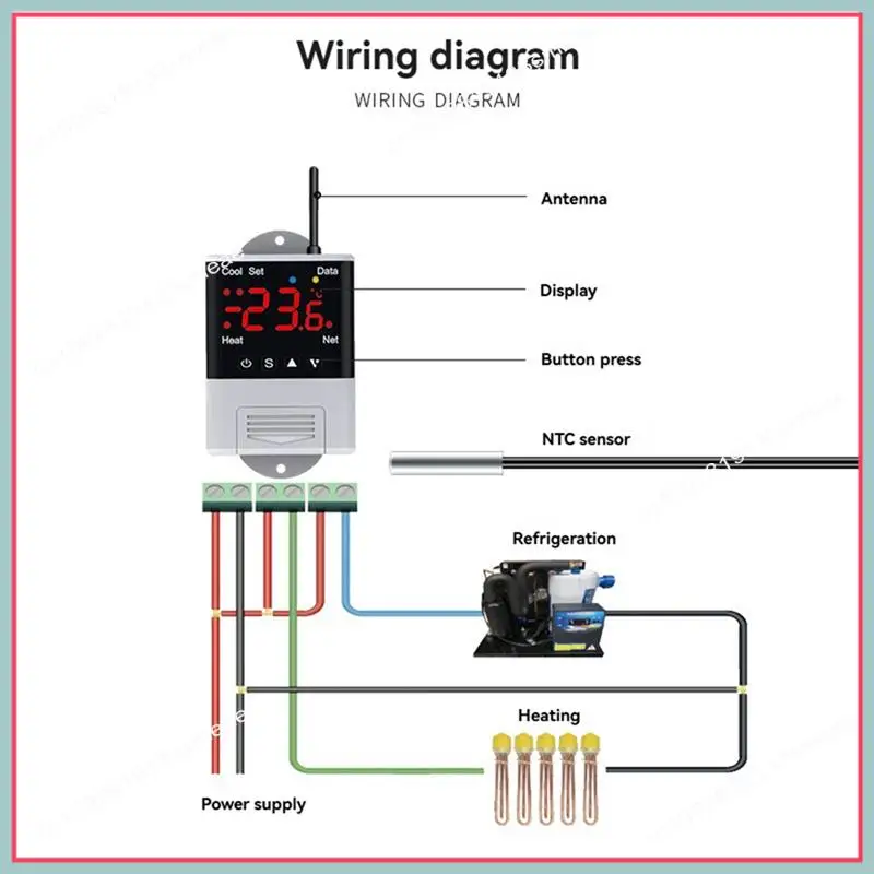 N94R DTC1201 Wireless Wifi Thermostat For Smart Home, AC 110V 220V, Aquarium Temperature Control With NTC Sensor