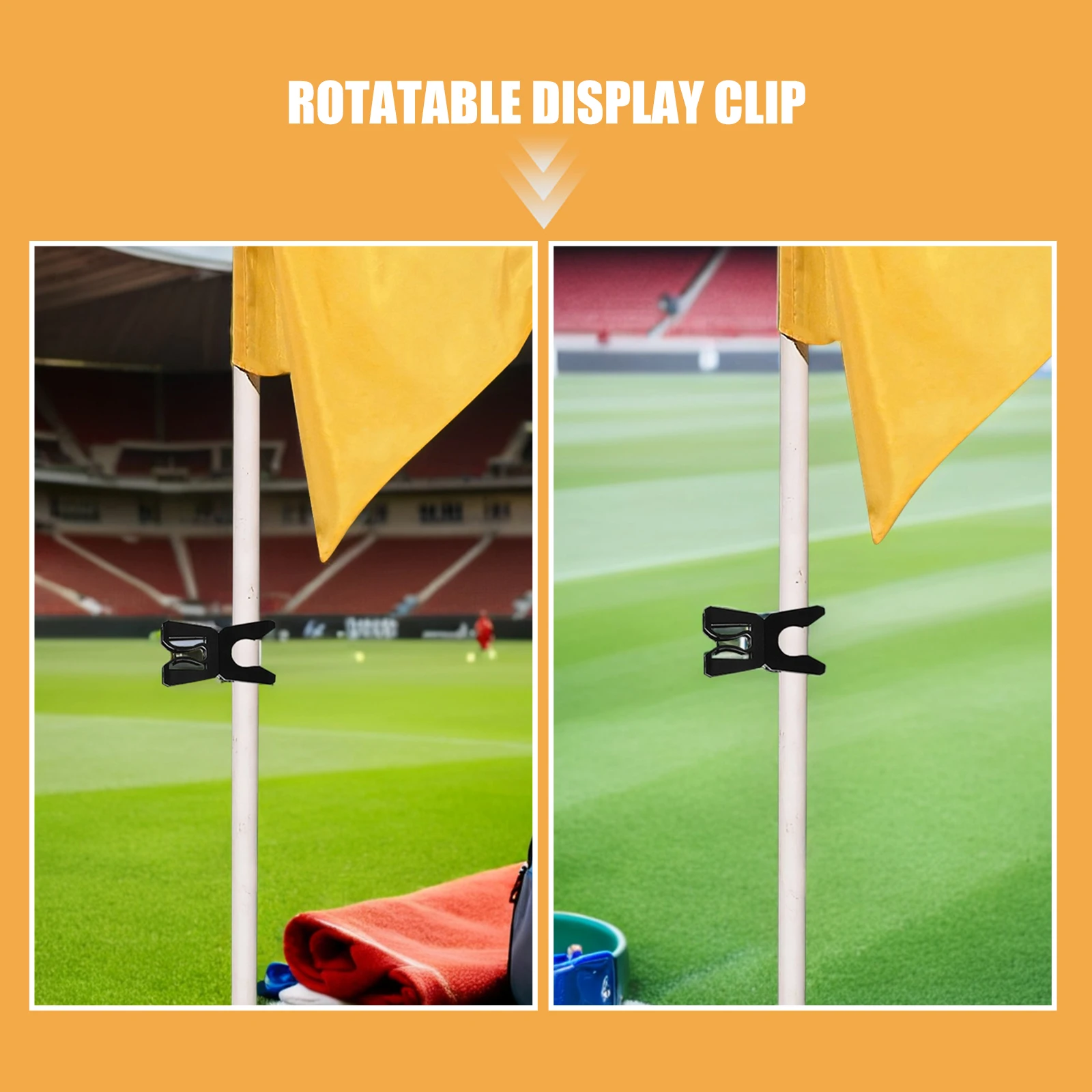 8 قطع من مشابك عمود التحديد القابلة للدوران، مشابك بإبزيم بلاستيكي للتدريب على أقطاب خفة الحركة، معدات تدريب سرعة كرة القدم - خارجي