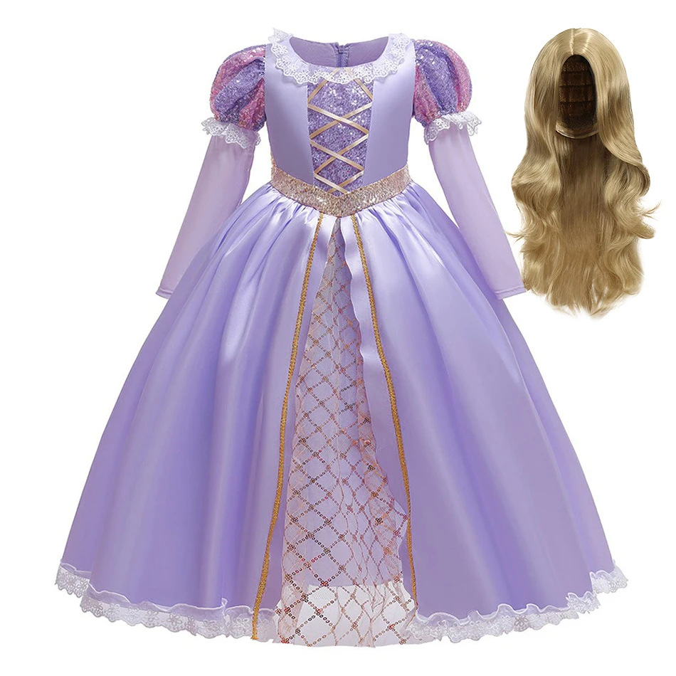 

Baby Girl Rapunzel Princess Dresses Carnival Party Clothes Summer Children's Princess Dress Halloween Snow White Cosplay Costume