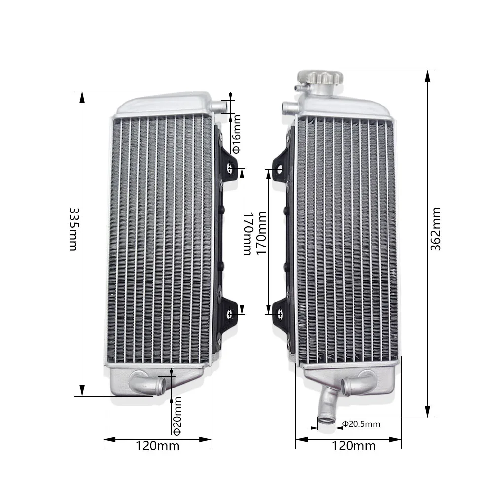 Aluminum Radiator Cooling For KTM SXF EXCF XCW HUSQVARNA FC TX 125-350 Motorcycle Left Right Water Tank 50435007100 50435008100