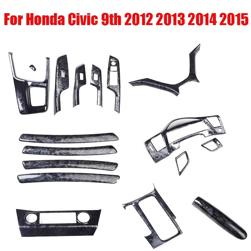 

Для Honda Civic 9 2012 2013 2014 2015 Интерьер Черный Деревянный Цвет Рулевое колесо Подъемник окна Дверная панель Вентиляционное отверстие Наклейка