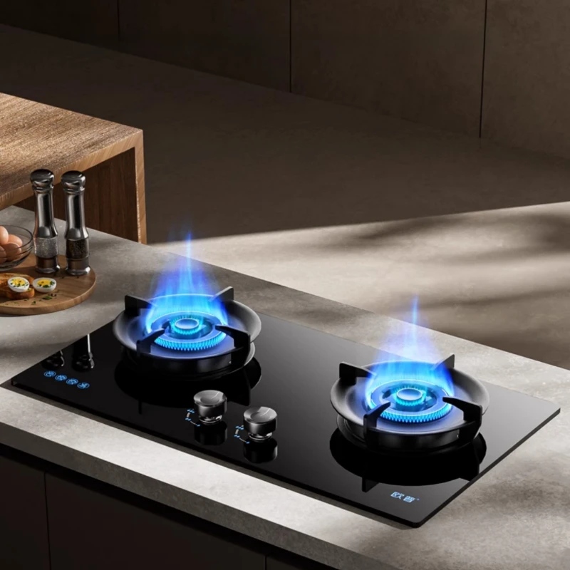 Household Dual-Burner Embedded Gas Stove for Liquefied Petroleum Gas and Natural Gas。