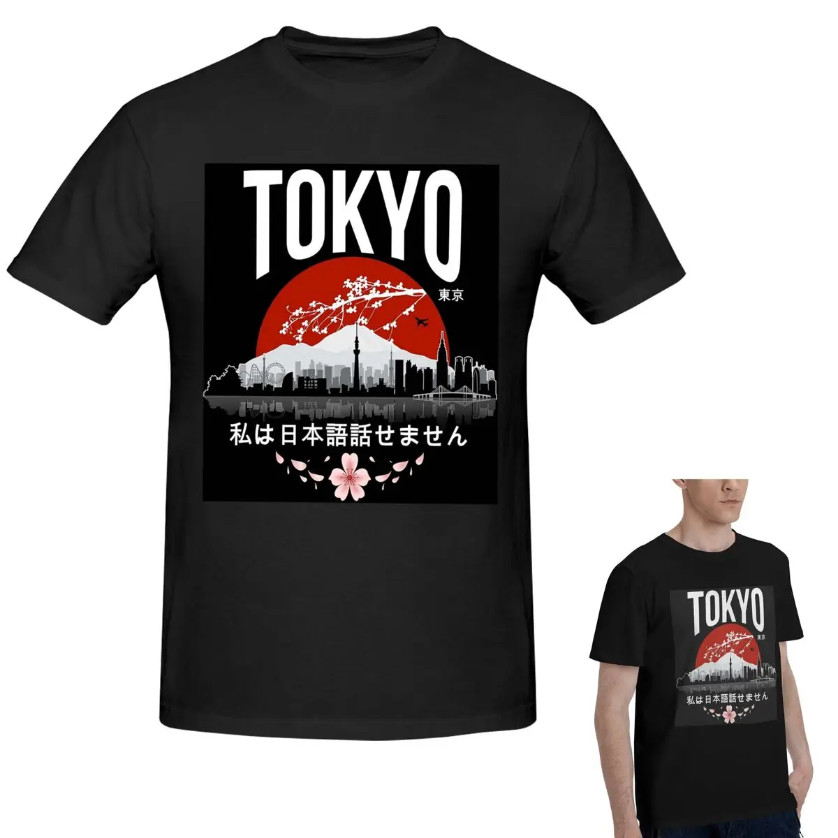 

100% Cotton Tokyo - I Don't Speak Japanese White Version T-Shirt Men's Classic Oversized T Shirt Men O-Neck Summer Shirts Tops