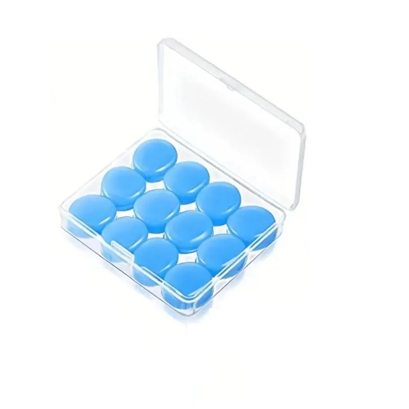 Tapones para los oídos de silicona para dormir, protección para los oídos, anticancelación de ruido, aislamiento acústico, reutilizables, 12 piezas