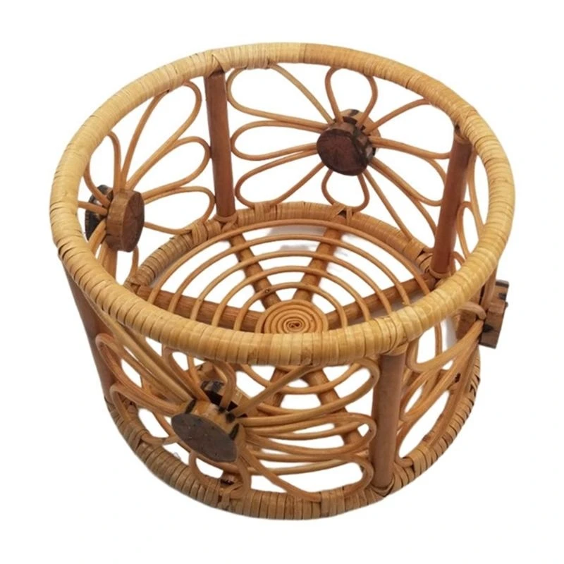 J15U خمر سلة الروطان كرسي سرير الطفل الوليد التصوير الدعائم للبنين بنات #3