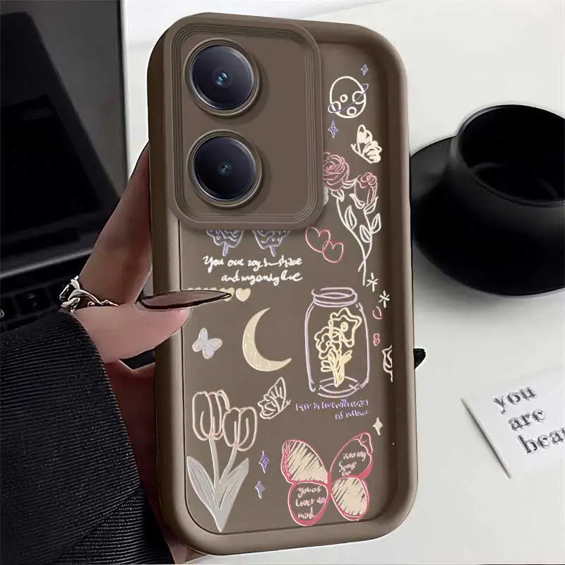 Y100 Butterfly and Blossom Sky Eye Ladder Phone Case For VIVO Y91 Y91i Y89 V29 V29Pro V27 V25 V23 V21 X90 X90Pro X80 X70 Cover