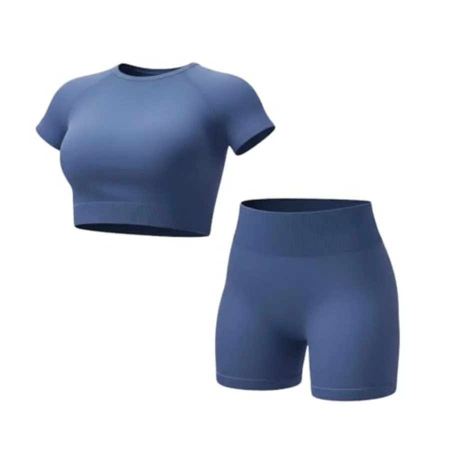 

Inno Workout Sets for Women Seamless Crop Top and High Waisted Shorts Yoga Fitness Gym Casual Outfits Moisture-Wicking 2026