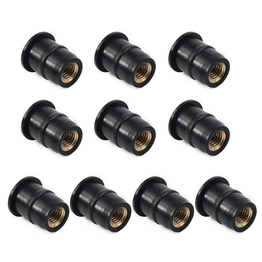 10pcs M5 Motorcycle Windshield Rubber Nuts Vibration Damper Panel Mounting Universal Nuts Practical Replace Motorbike Parts