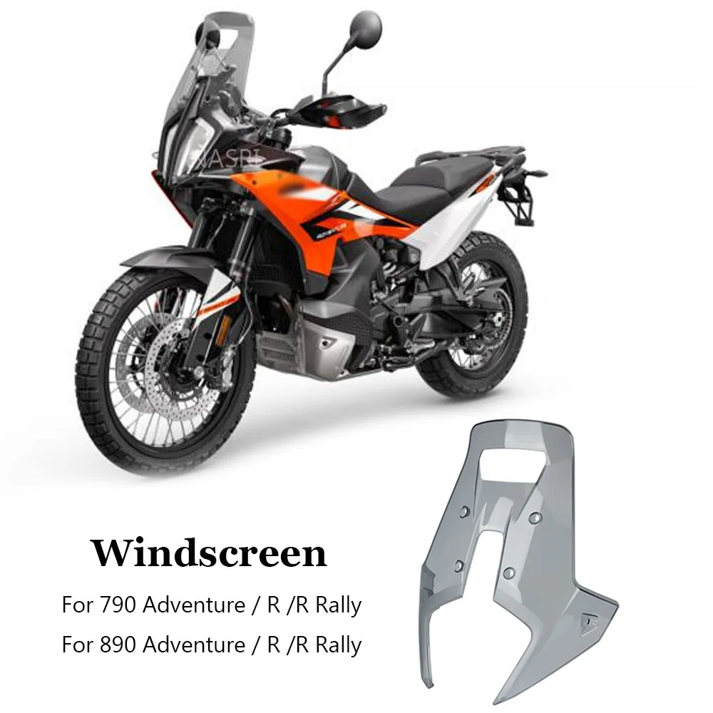 2023 2024 Motorcycle Accessories Transparent Windshield Wind Deflector WindScreen Visor Kits For 790 890 ADV Adventure R Rally