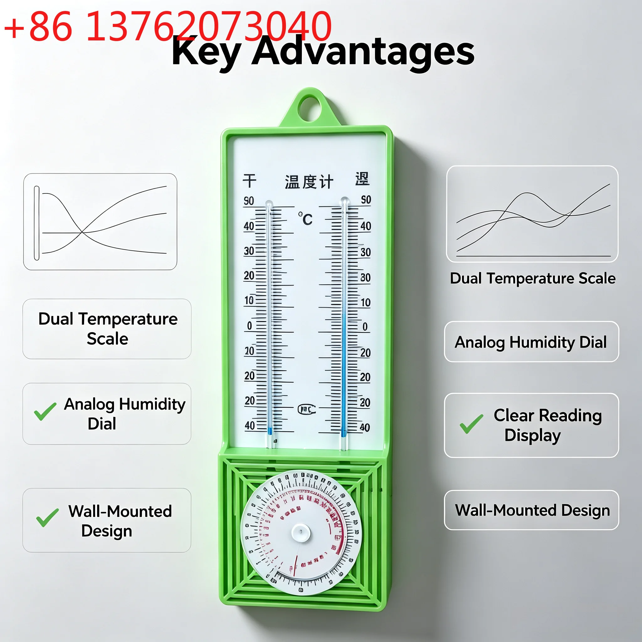 High‑Precision Wet and Dry Bulb Thermometer Laboratory Psychrometer Humidity Temperature Measuring Instrument For Physics