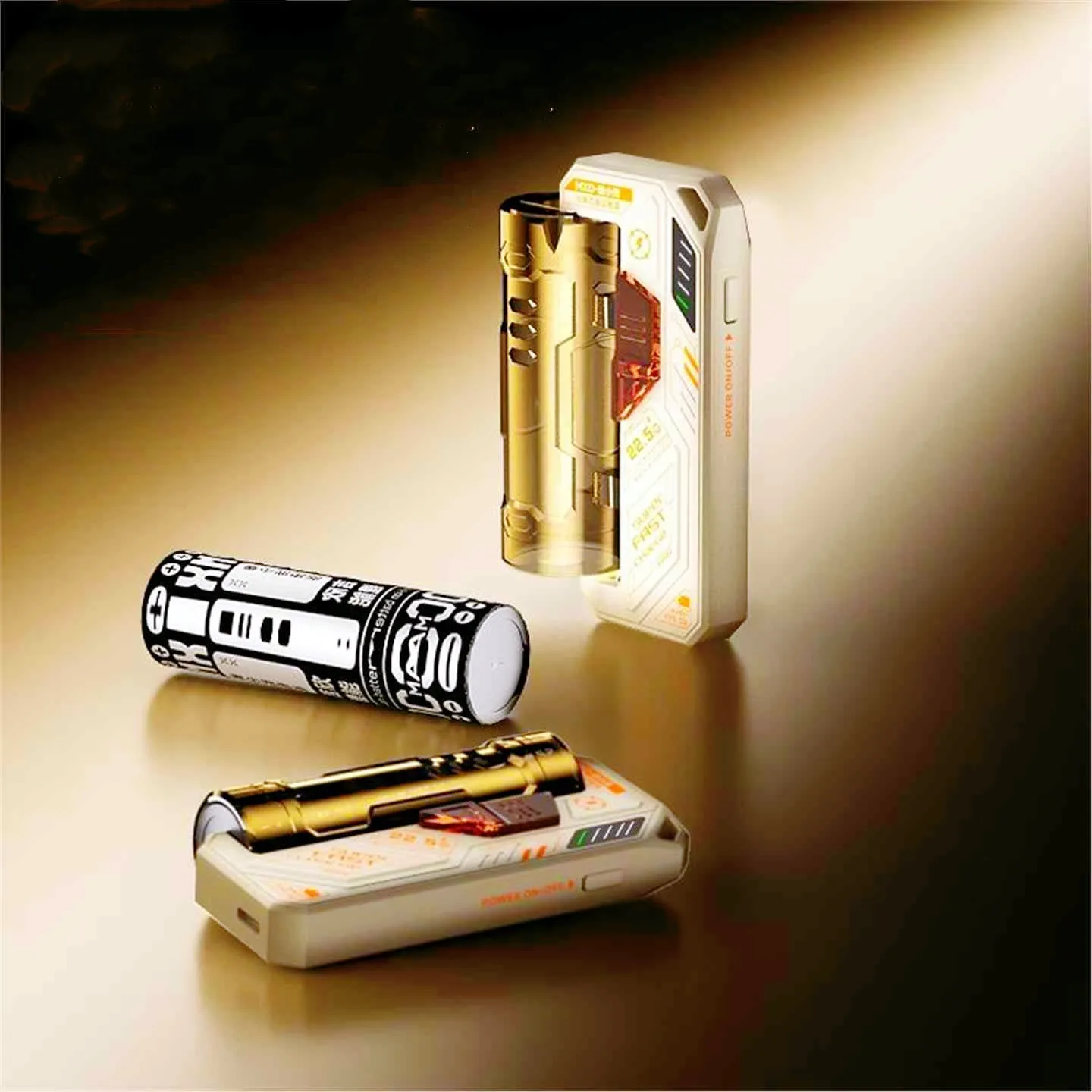 Mech Style Tactical Magazine Mobile Power Bank Beige Replaceable Battery Power Bank 22.5W Fast Charging Portable Battery Pack