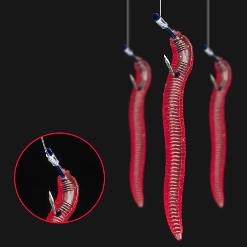 50 or 100 Pcs Red Worm Fishing Lures Silicone Mini Shrimp Fishy Smell Jerkbait Fish Ocean Rock Bass Soft Souple Bass Leurre