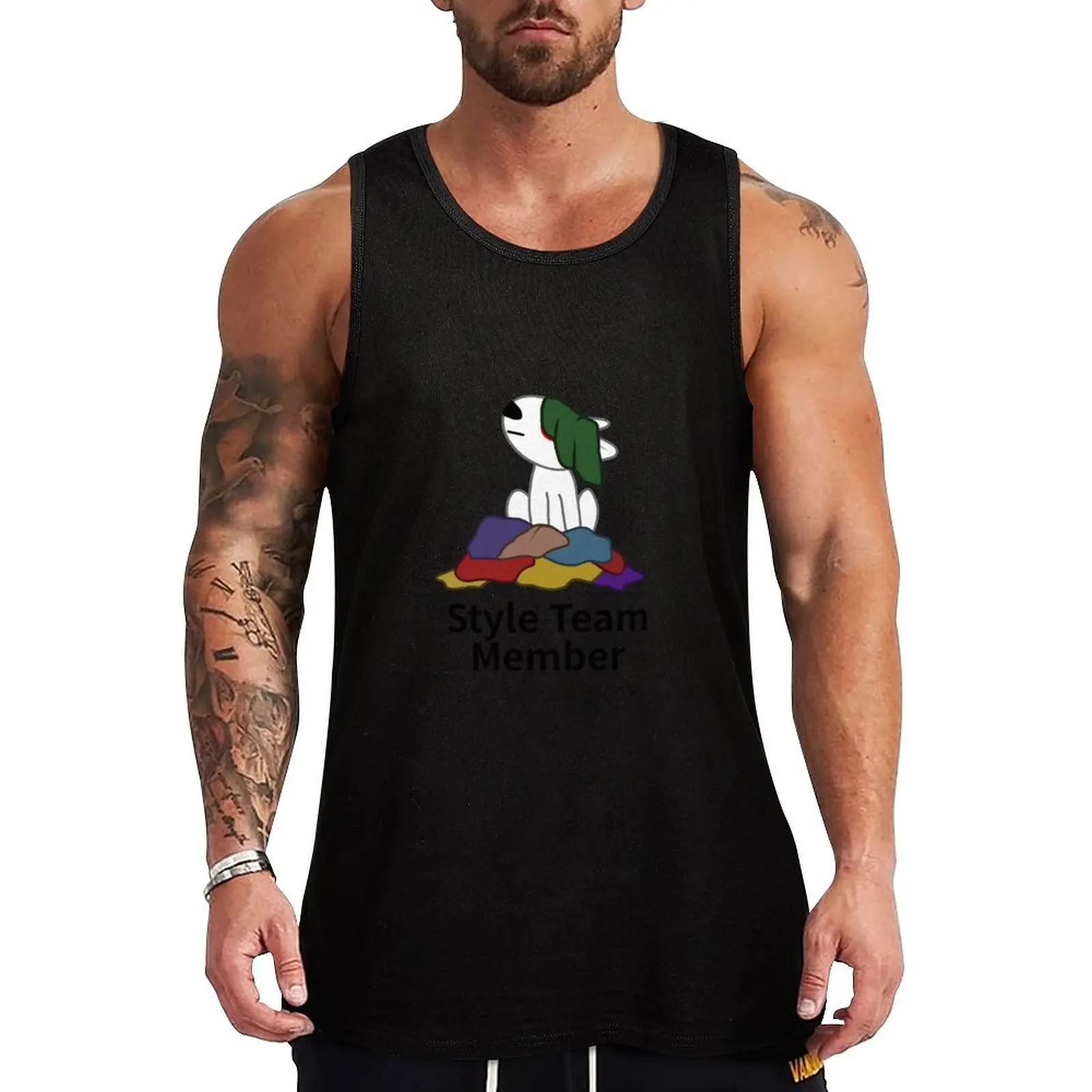 

Style Team Member Tank Top anime gym cool things Men's gym t-shirts summer