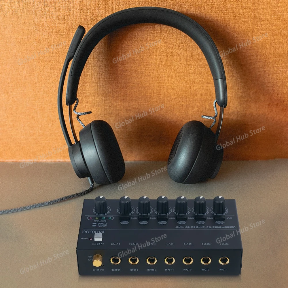 For Ultra-compact 6-channel Stereo Audio Mixer Suitable for Home Studio Recording and Live Streaming with Low Noise