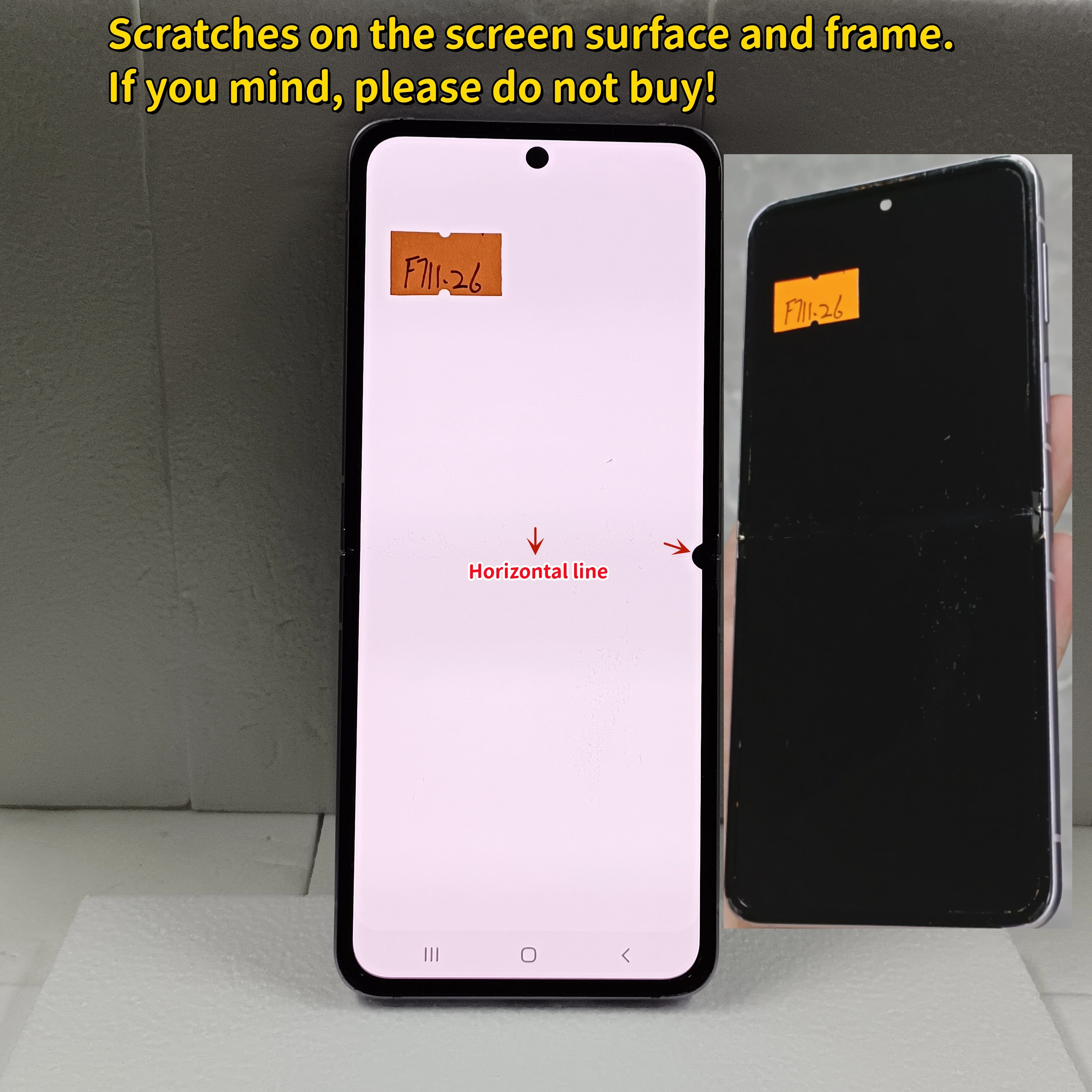 AMOLED For Samsung Galaxy Z Flip3 5G  F711 LCD Display Touch Screen Digitizer With Frame For Samsung Z Flip3 SM-F711B SM-F711U