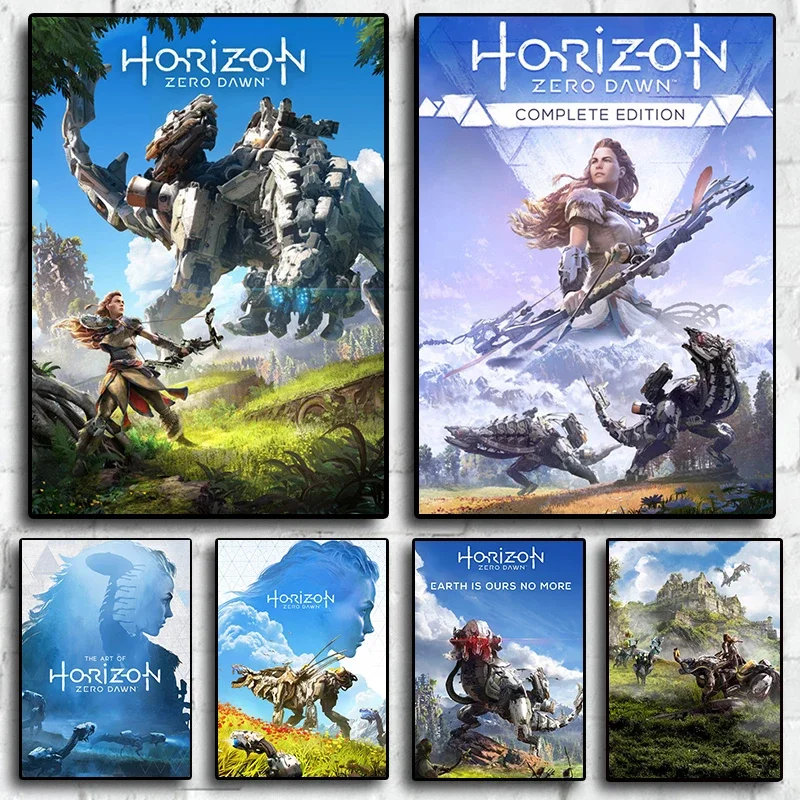 Horizon Zero Dawn Retro Canvas Wall Art  Game Character Posters  Prints for Living Room Kids Room Home Decor