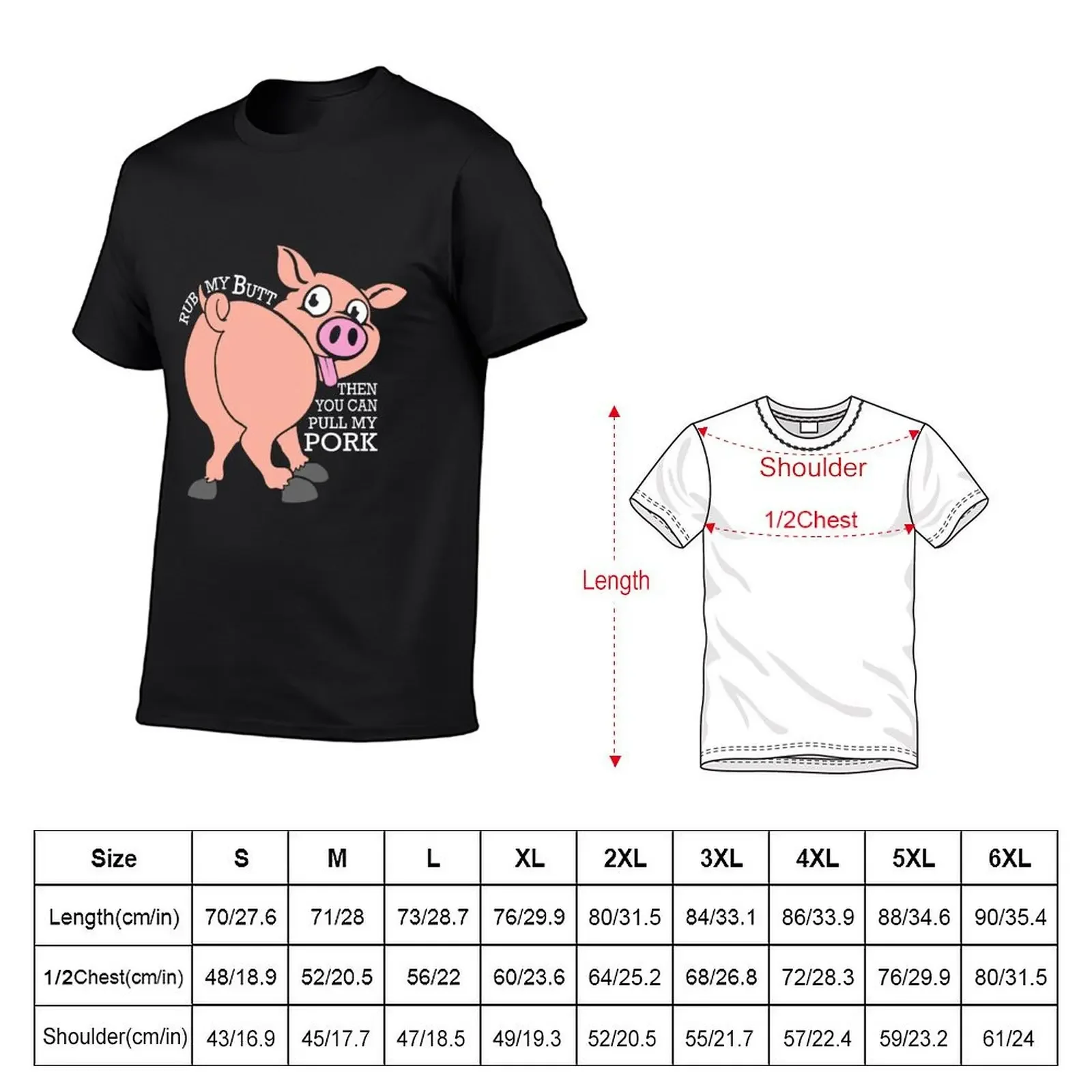 Funny and Naughty Pig Pull Pork T-Shirt kawaii clothes graphic t shirts oversized custom t shirt oversized t shirts for men