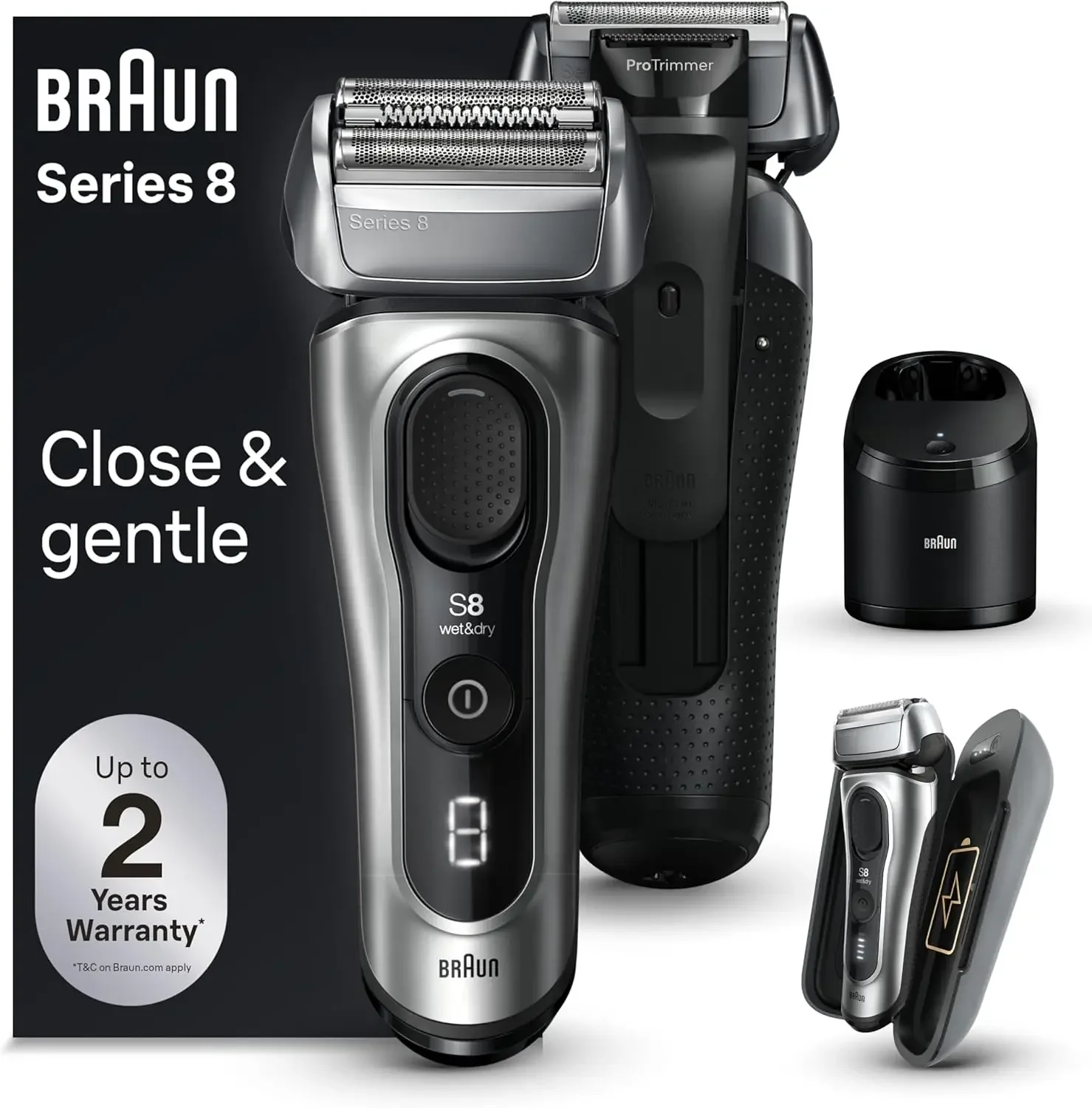 Series 8 Electric Shaver, Holiday Gifts for Men, Shaving Kit with 4+1 Shaving Elements, Precision Long Hair Trimmer, Smart