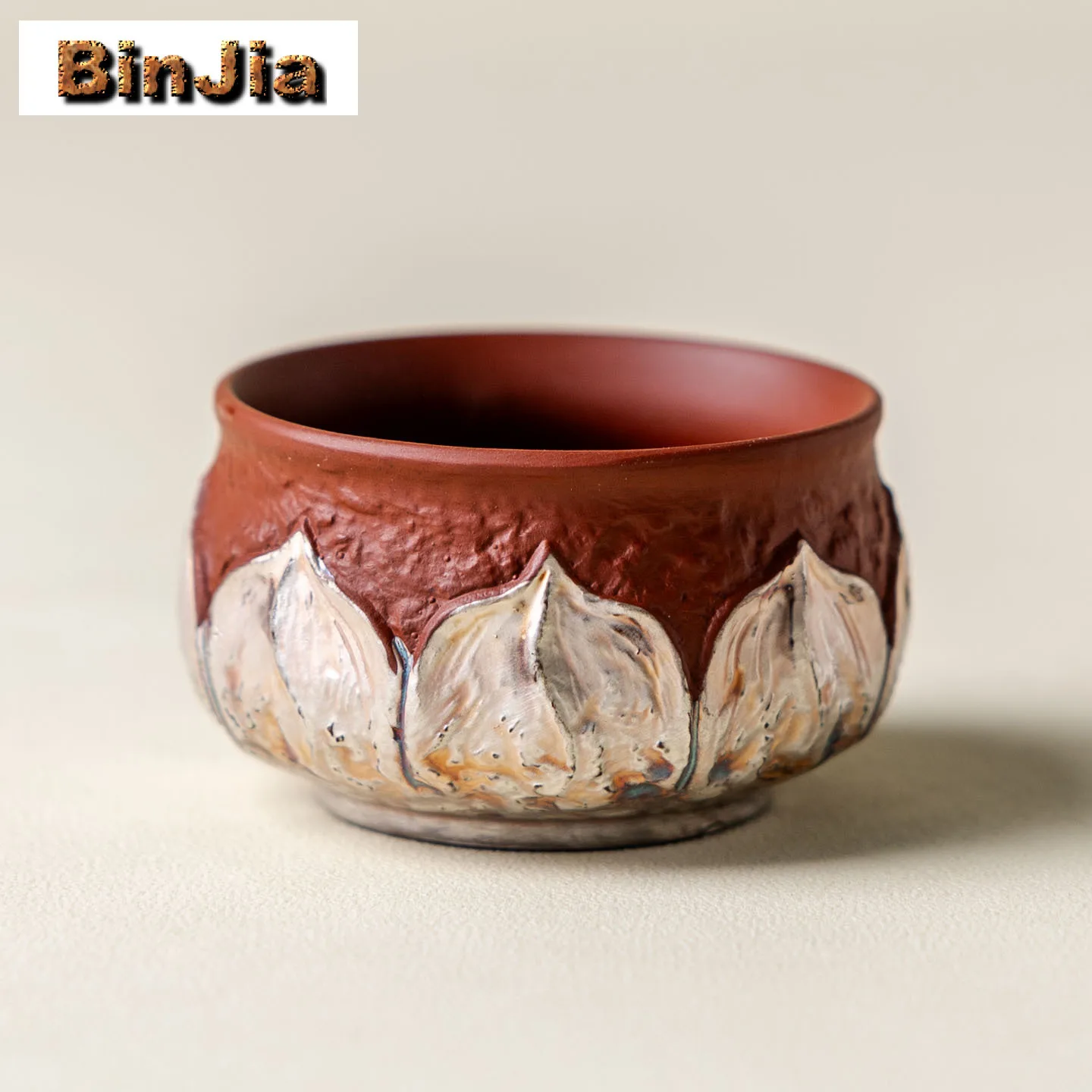 

50 мл фиолетовая глина, Sier-покрытая чайная чашка с лепестками лотоса, чайная чаша в стиле дзен, набор чайных чашек, чашка для медитации, чашки Jianzhan Master Craft