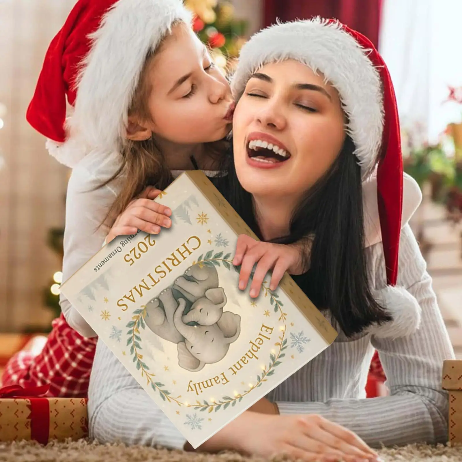 2025-calendario-de-contagem-regressiva-de-natal-feriado-de-inverno-2d-calendario-de-contagem-regressiva-plana-com-pingentes-de-elefante-para-amigos-familia-criancas