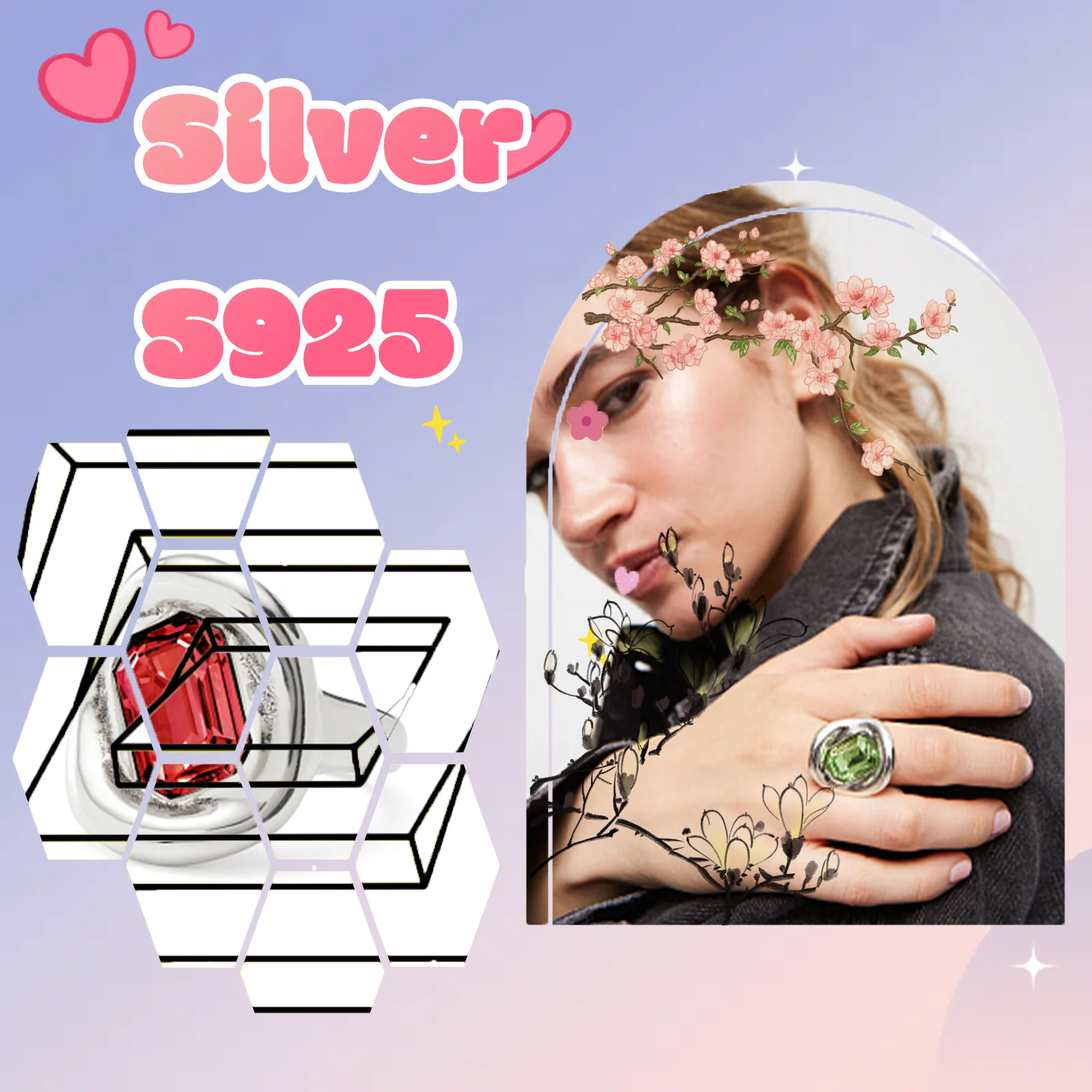 

S925 sterling silver no50 men's jewelry, Spanish irregular fashion ring, give your boyfriend a luxurious accessory gift