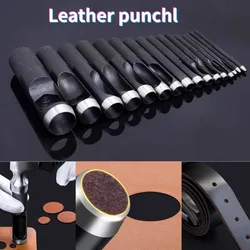 1-25MM German Black High Carbon Steel Leather Punch Tool DIY Leather Goods/belt/watch Band Round Head Punching Leathercraft Tool