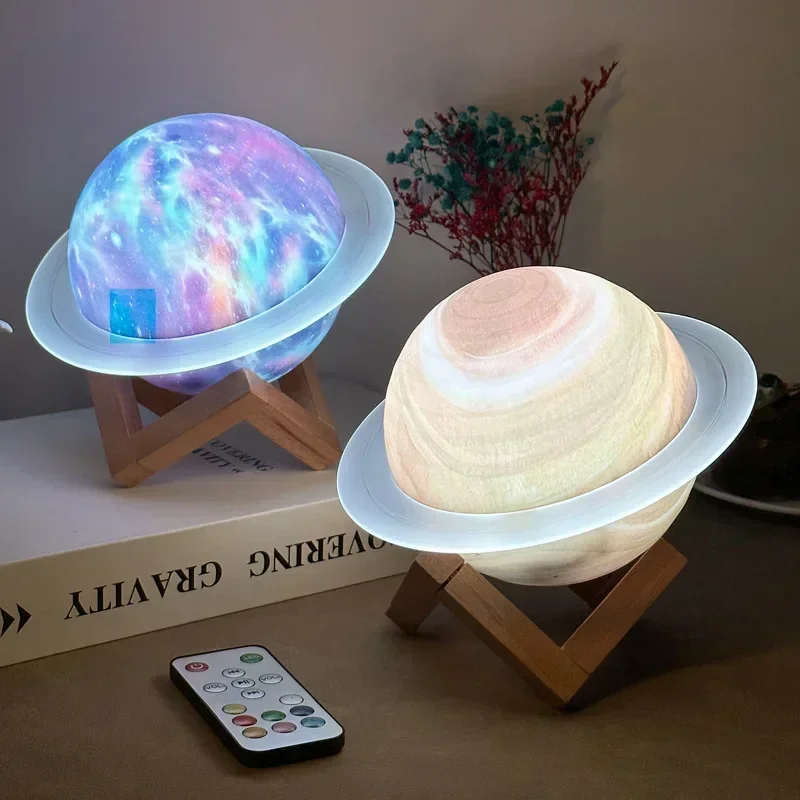 Galaxy Starry Glow Sky Saturn Bluetooth 5.0 Speaker Science Fiction Romance Lighting Remote Control  Night Light Decoration