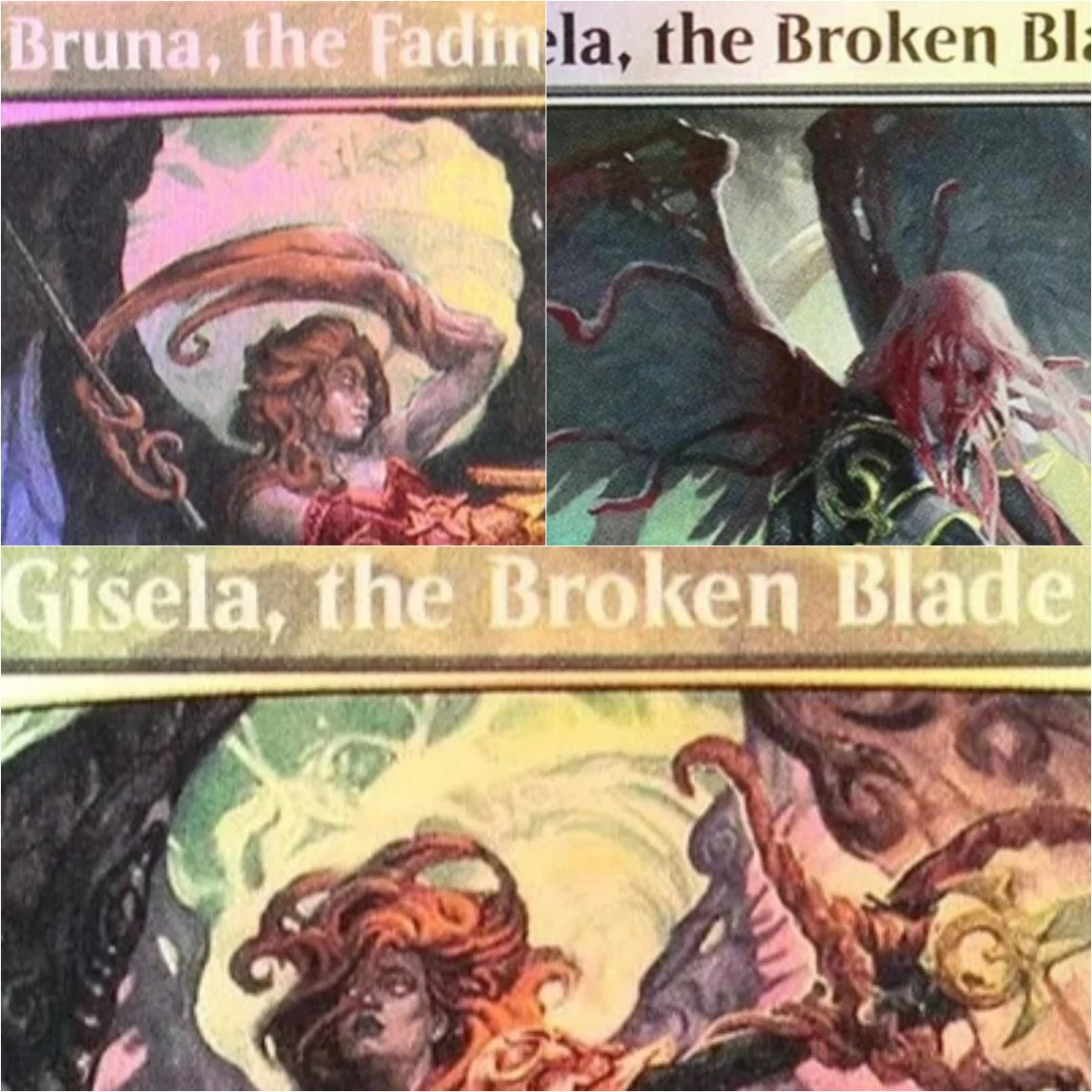 

“Gisela, the Broken Blade/Bruna, the Fading Light” TCG Magical Proxy Cards Black Top Quality Board Playing Game Trading Cards