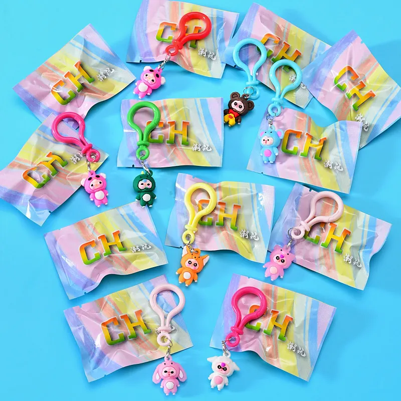 32 Labubu Family Baby Triple Blind Box Keychain Anime Peripheral Drawing Fun Action Toys Festival Gift