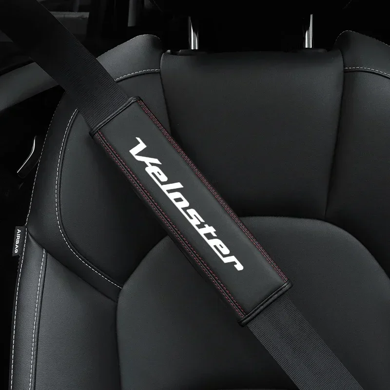 For modern Veloster 1pc Cowhide Car Interior Seat Belt Protector Cover For Car Auto Accessories
