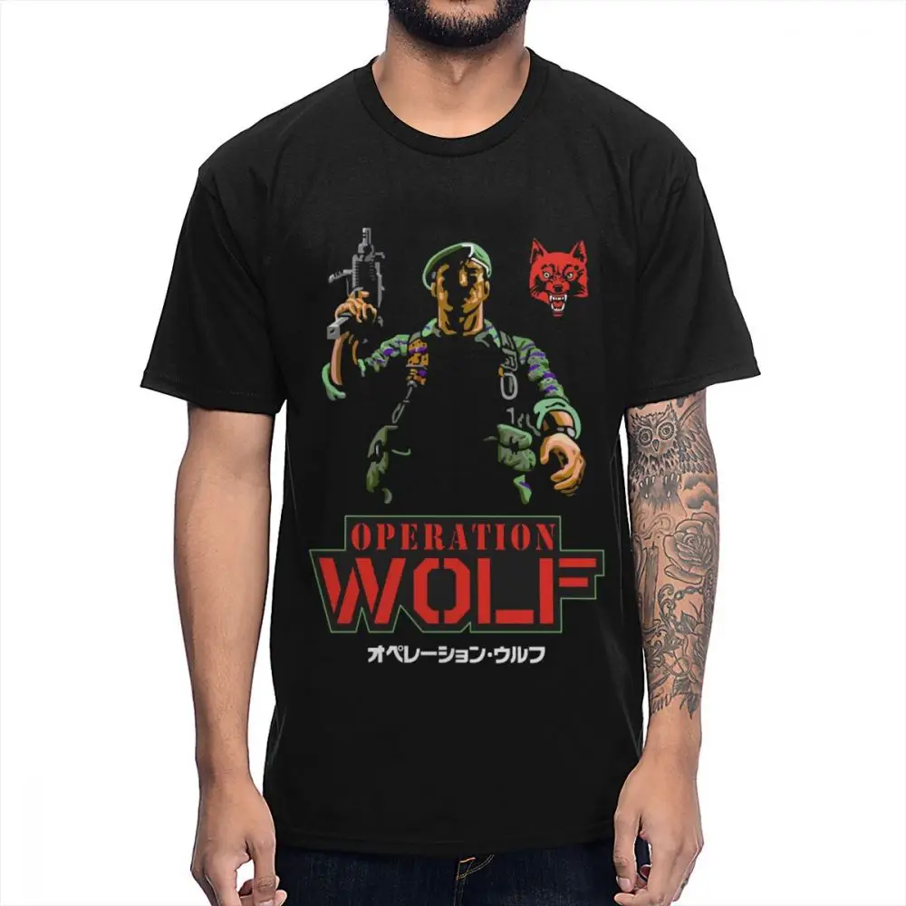 Men New Arrival Operation Wolf Classic Arcade Game T Shirt Classic Round Collar Healthy Cotton Awesome Tee Shirt