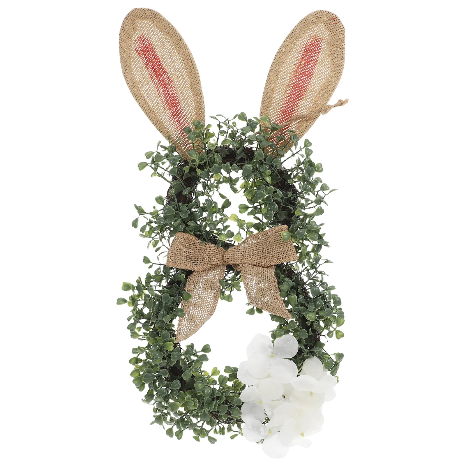 

Easter Bunny Decorative Wreath Artificial Greenery Front Door Hanging Spring Door Wreath Indoor Outdoor Decoration