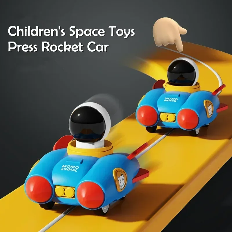 

Space Astronauts Press Rocket Car Model Cute Press And Go Pull Back Car Creative Ornament Children's Gifts Inertia Car Toys