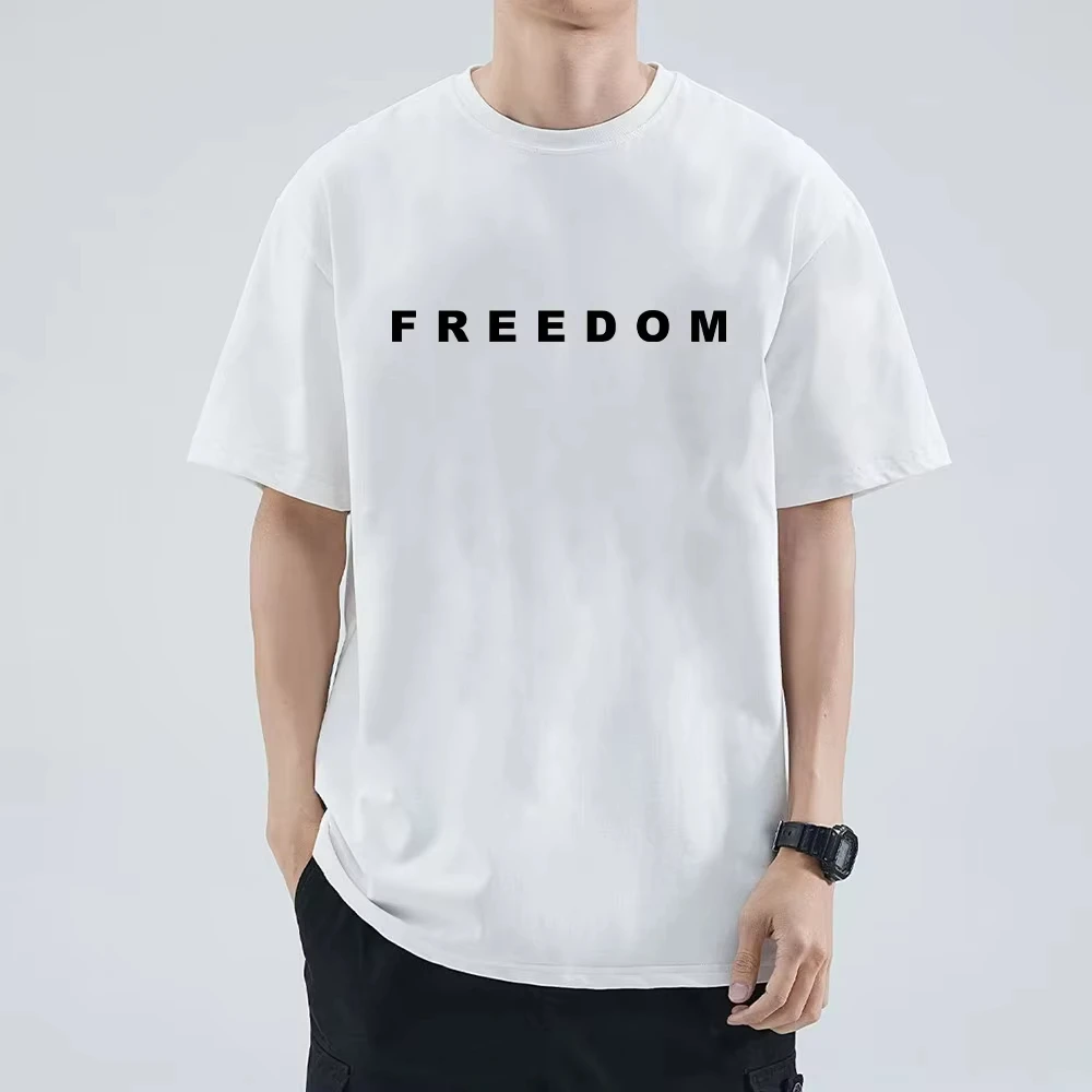 

Футболки Charlie Kirk Freedom Merch, футболки с надписью Freedom, унисекс, повседневная хлопковая футболка с короткими рукавами и круглым вырезом, хлопковая футболка высокого качества