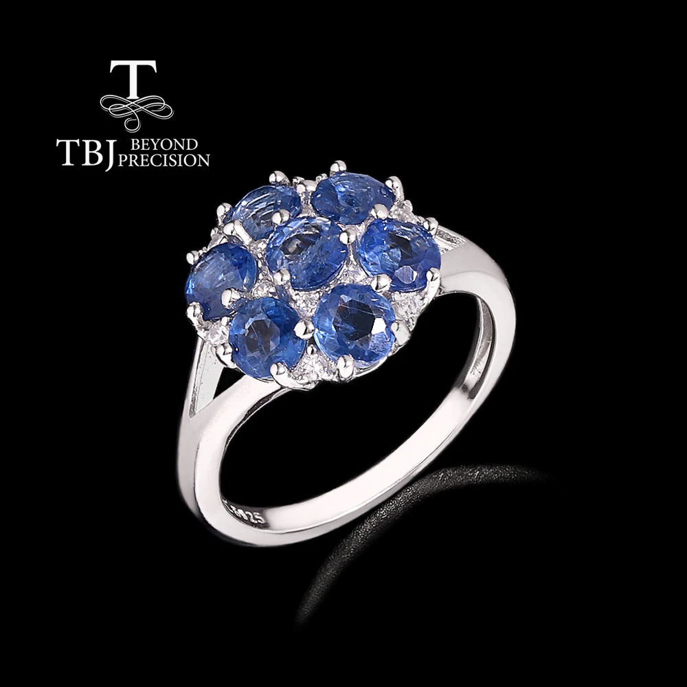 

Elegant Natural Kyanite Women Ring 925 Sterling Silver December Gemstone round fine jewelry anniversary Banquet Festival gift