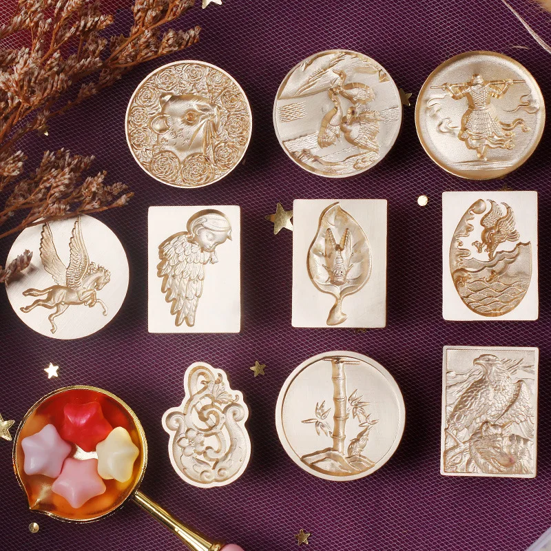 Rose Bird Wax Stamp, Multi-layer, Three-Dimensional Seal, Beautiful Angel Fire Seal, Wedding Greeting Card Decoration