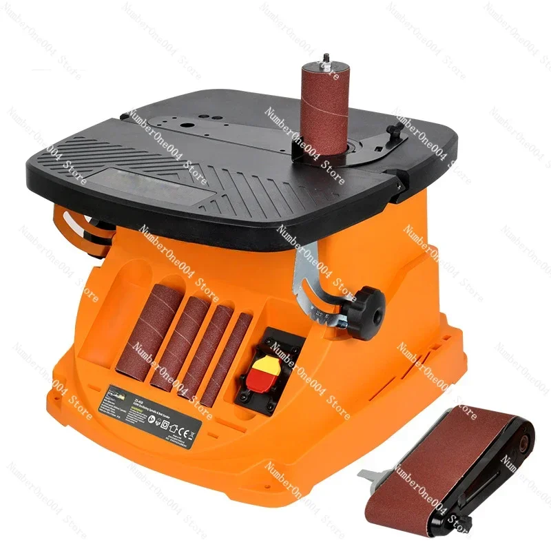 Vertical Drum Belt Wood Sander Oscillating Spindle Sander for Curved Surface Woodworking Grinding Tools Polisher 2000RPM