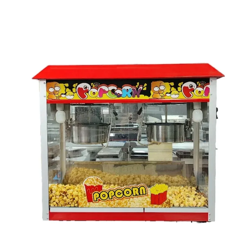 【Hot】Commercial Electric Double Pot Popcorn Machine Industrial Caramel For Household Use
